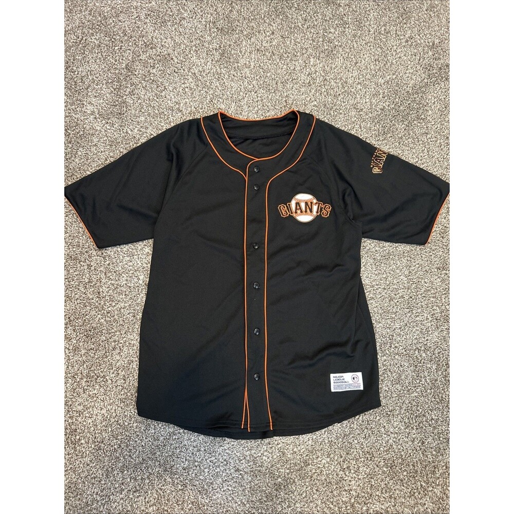 San Francisco Giants Jersey Mens Large Black Dynasty MLB Baseball Button Up